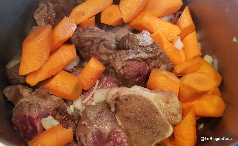 Mancarica de carne de vita cu morcovi si ciocolata /Estofado de carne