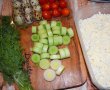 Aperitiv tarta cu branzeturi, legume si oua de prepelita-0