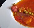 Supa de rosii cu mazare si carnat afumat-4