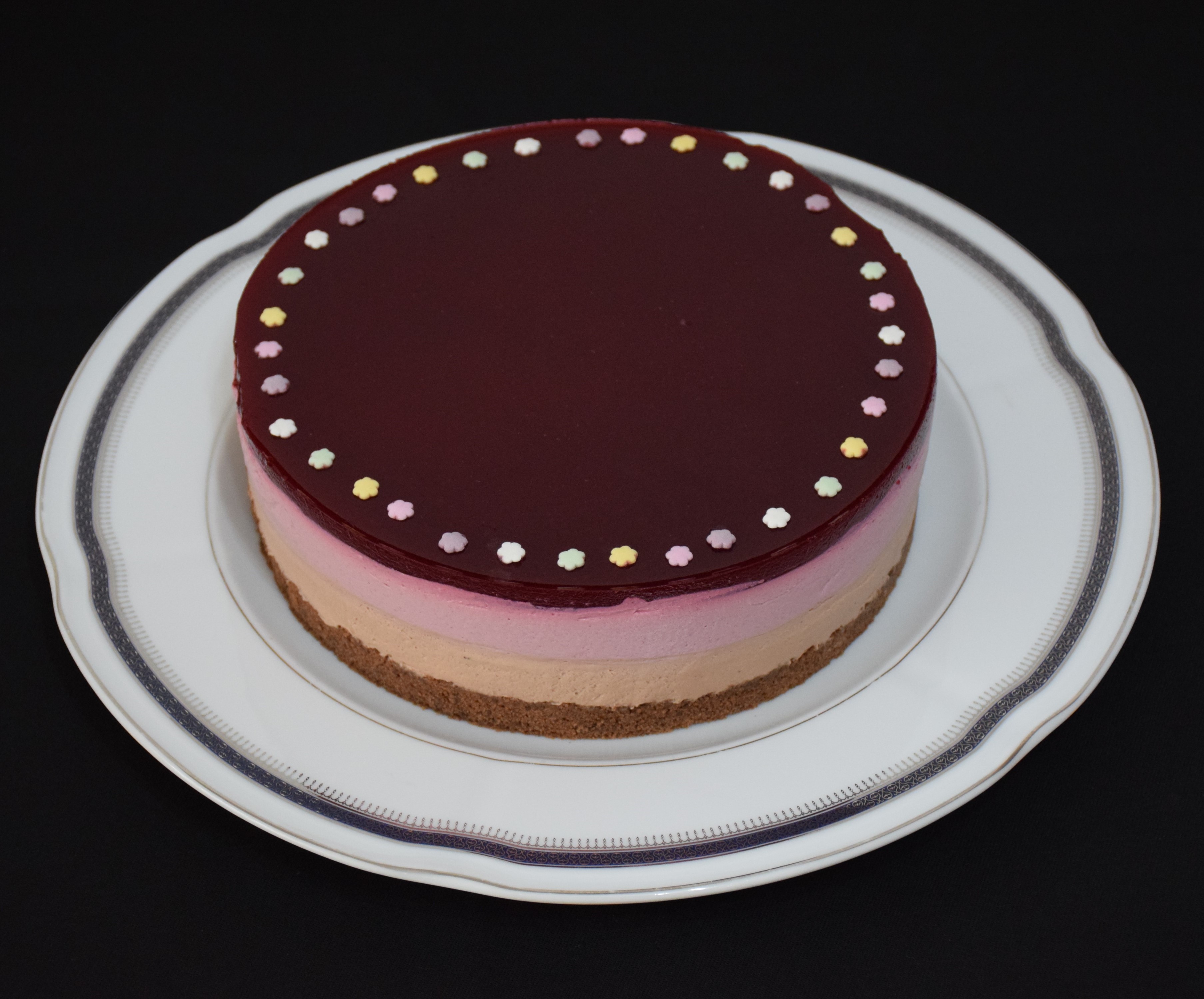 Desert cheesecake cu ciocolata si zmeura - reteta nr. 600