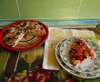 Pizza la tigaie, cu ciuperci, branzeturi si masline-14