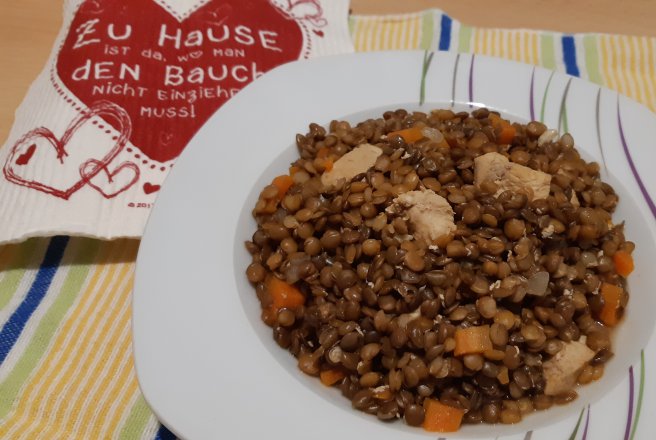 Mancare de linte cu piept de curcan