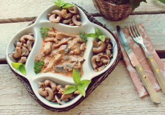Stroganoff din carne de porc si ciuperci la slow cooker Crock Pot