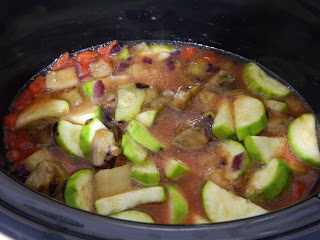 Supa Ratatouille cu ravioli cu branza la slow cooker Crock Pot