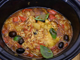 Pui in stil italian cu legume si risoni la slow cooker Crock Pot
