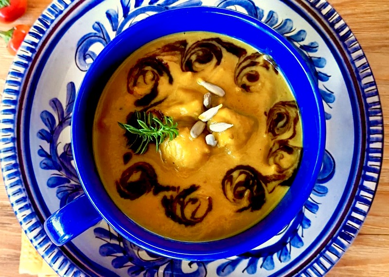 Supa crema de dovleac, cu castane