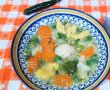 Supa de curcan cu mazare, conopida, broccoli si galuscute-0