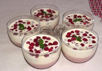 Panna Cotta cu zmeura  - Deliciu fin si cremos