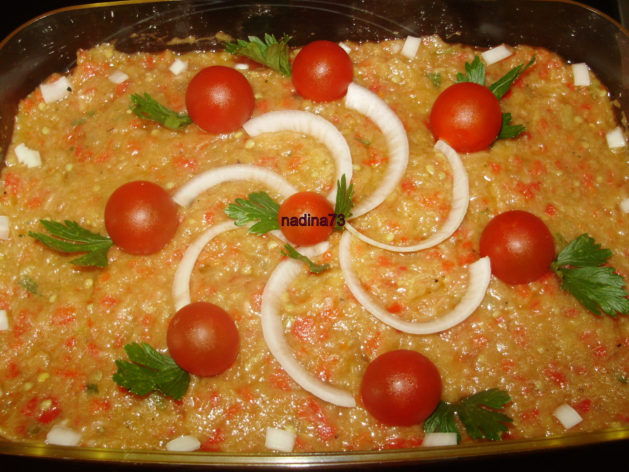 Salata  de vinete cu ardei rosu copt
