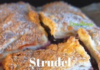 Ștrudel cu afine și gem de caise - Rețeta super rapidă și delicioasă