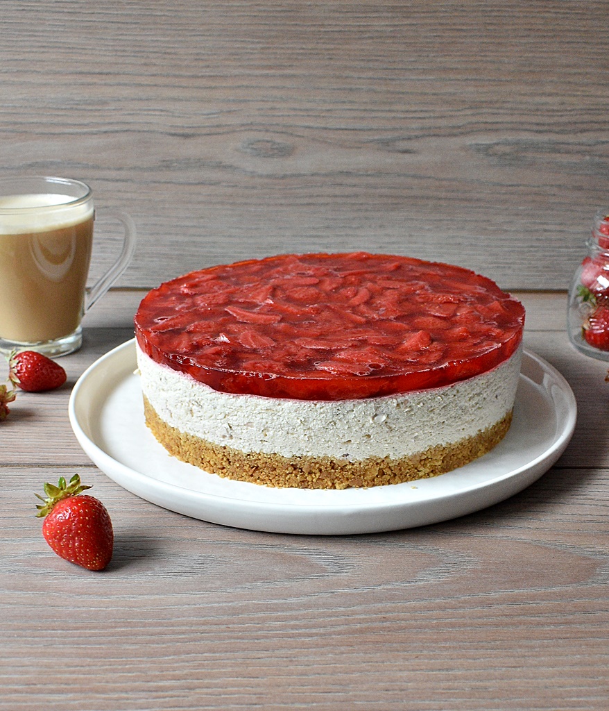 Cheesecake cu capsuni si banane - Reteta delicioasa fara coacere