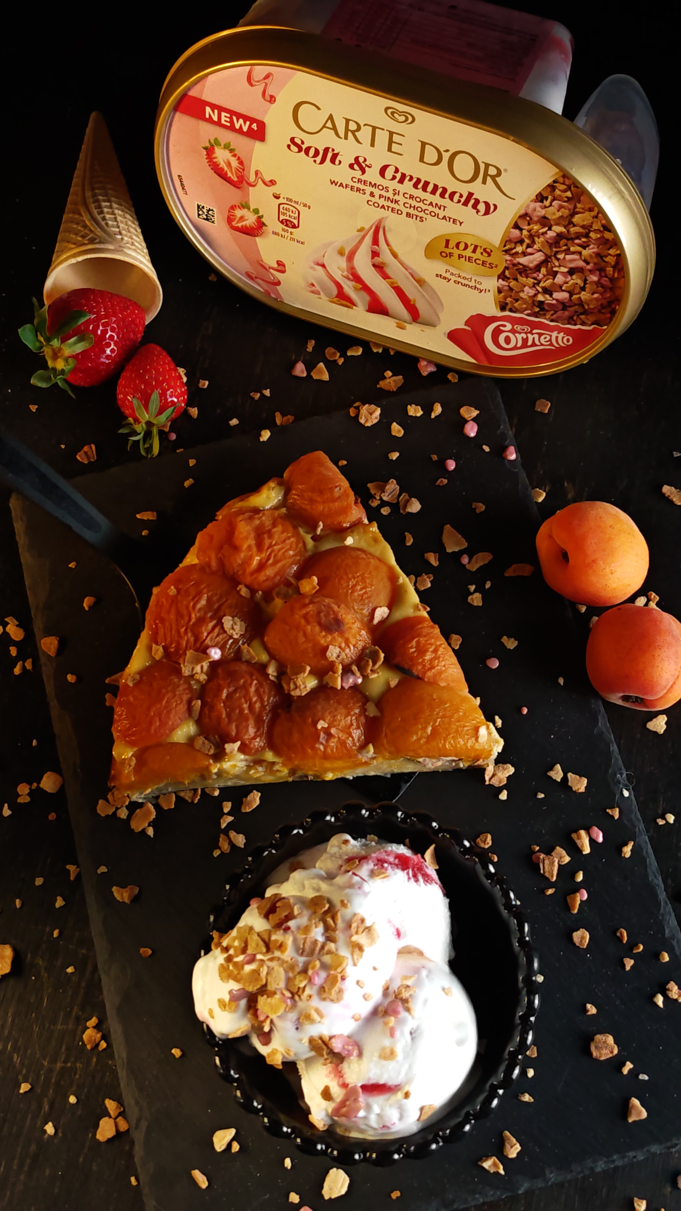 Tartă cu caise și înghețată - Deliciu aromat și răcoritor