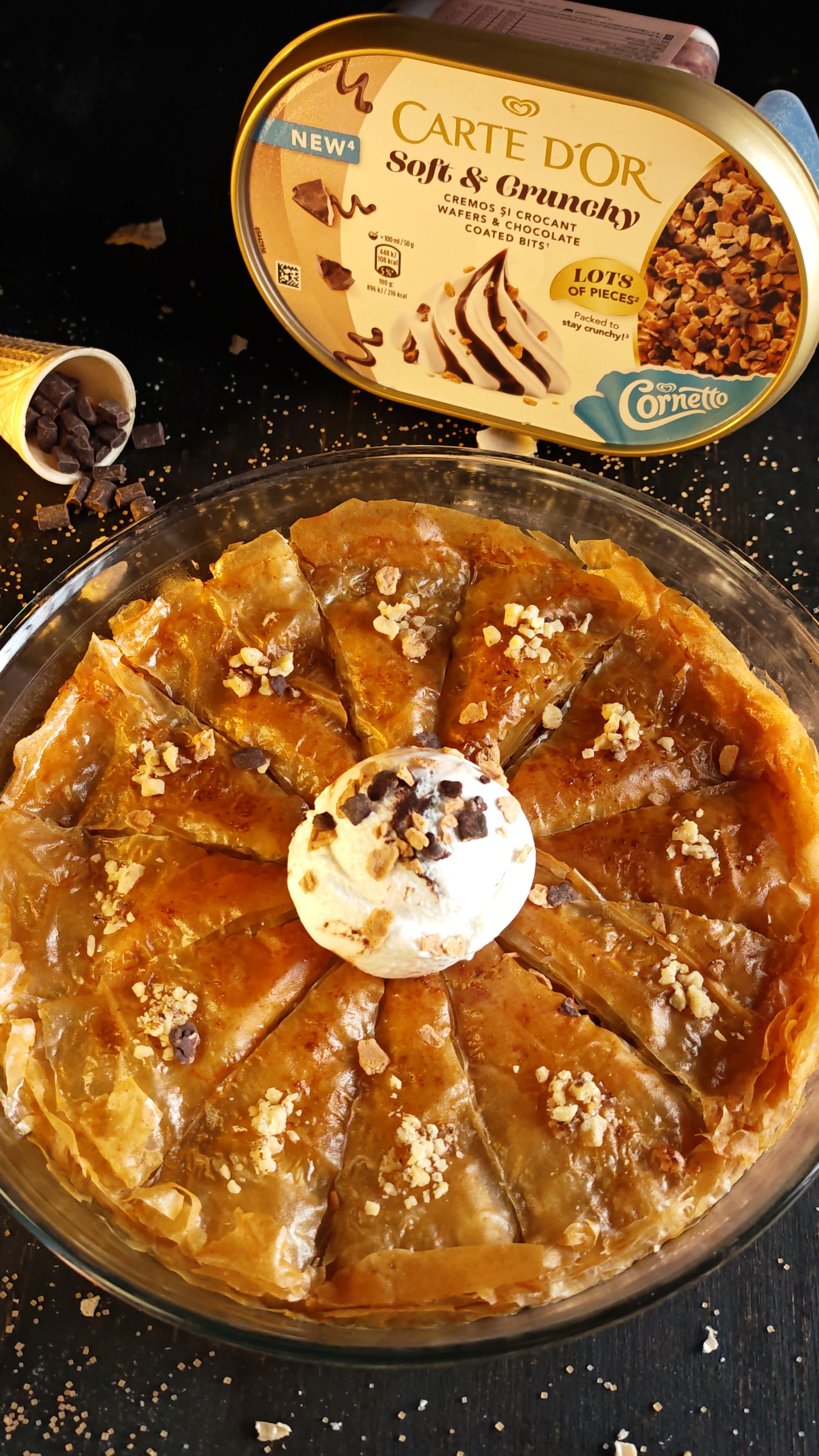 Baclava cu nucă și înghețată Carte d'Or - Desertul delicios care te cucerește