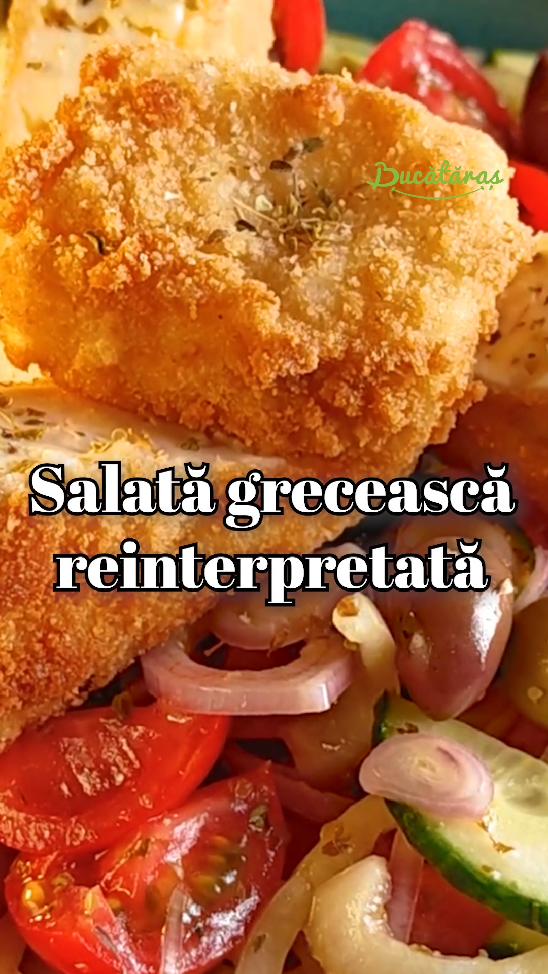 Salată grecească reinterpretată - Rețeta savuroasă cu feta pane