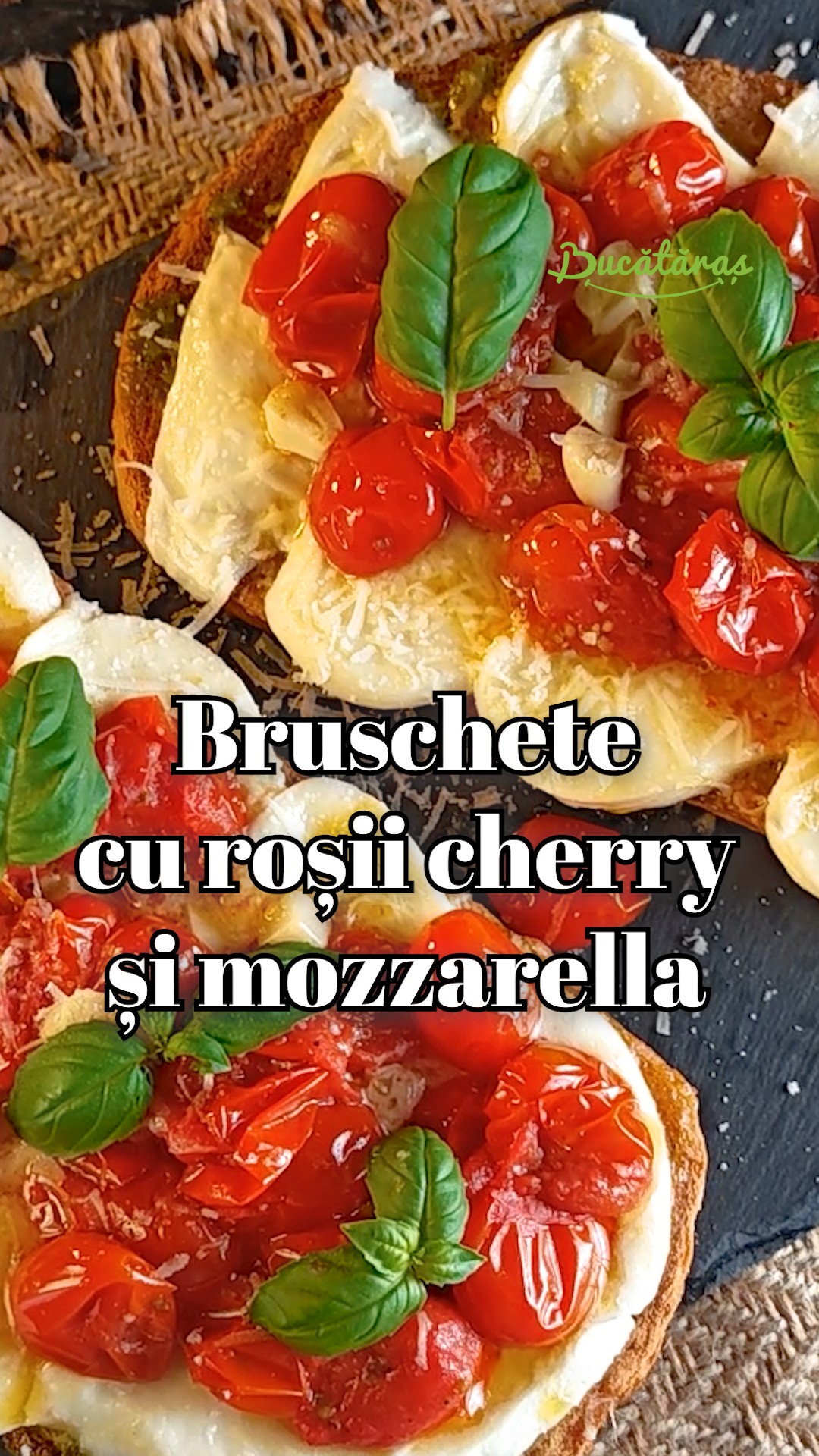 Bruschete cu roșii cherry și mozzarella - Rapide și savuroase